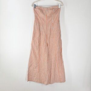 NWT American Eagle Outfitters Cotton Linen Blend Striped Jumpsuit Womens Small